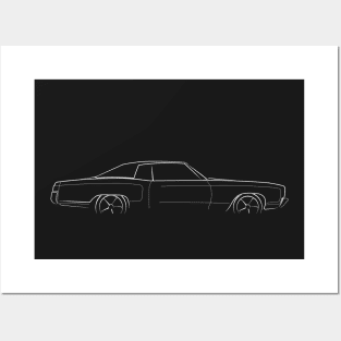 1972 Chevy Monte Carlo - profile stencil, white Posters and Art